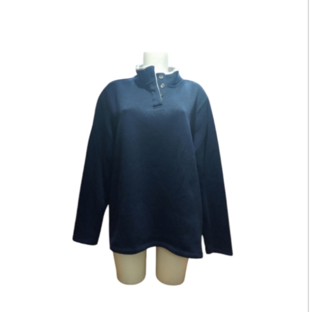 George Blue & Gray Long Sleeve Mock Neck Sweater Top – Size XXL Plus